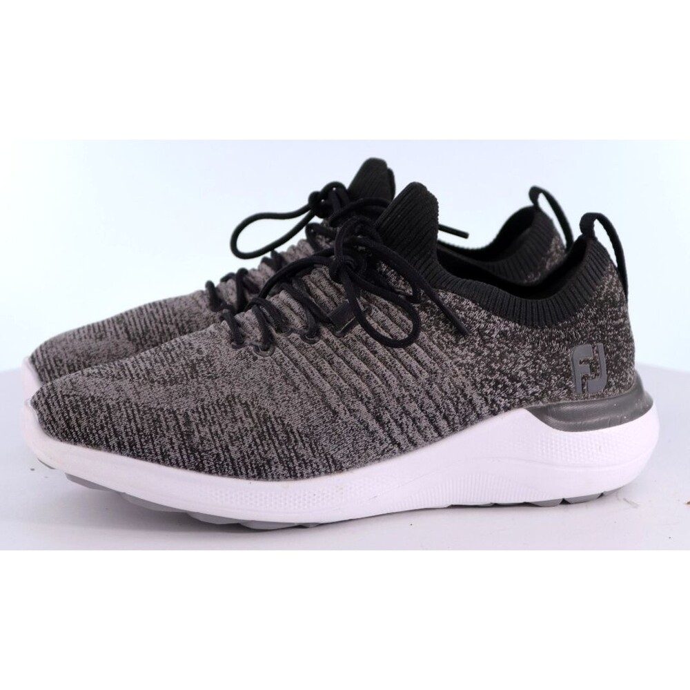 FootJoy FJ Flex Men's Knit Spikeless Golf Shoes Size 8 (W) Wide Gray Black 95336